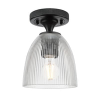 Downtown Flush Mount Satin Nickel Glass