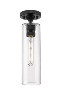 Downtown Flush Mount Satin Nickel Glass