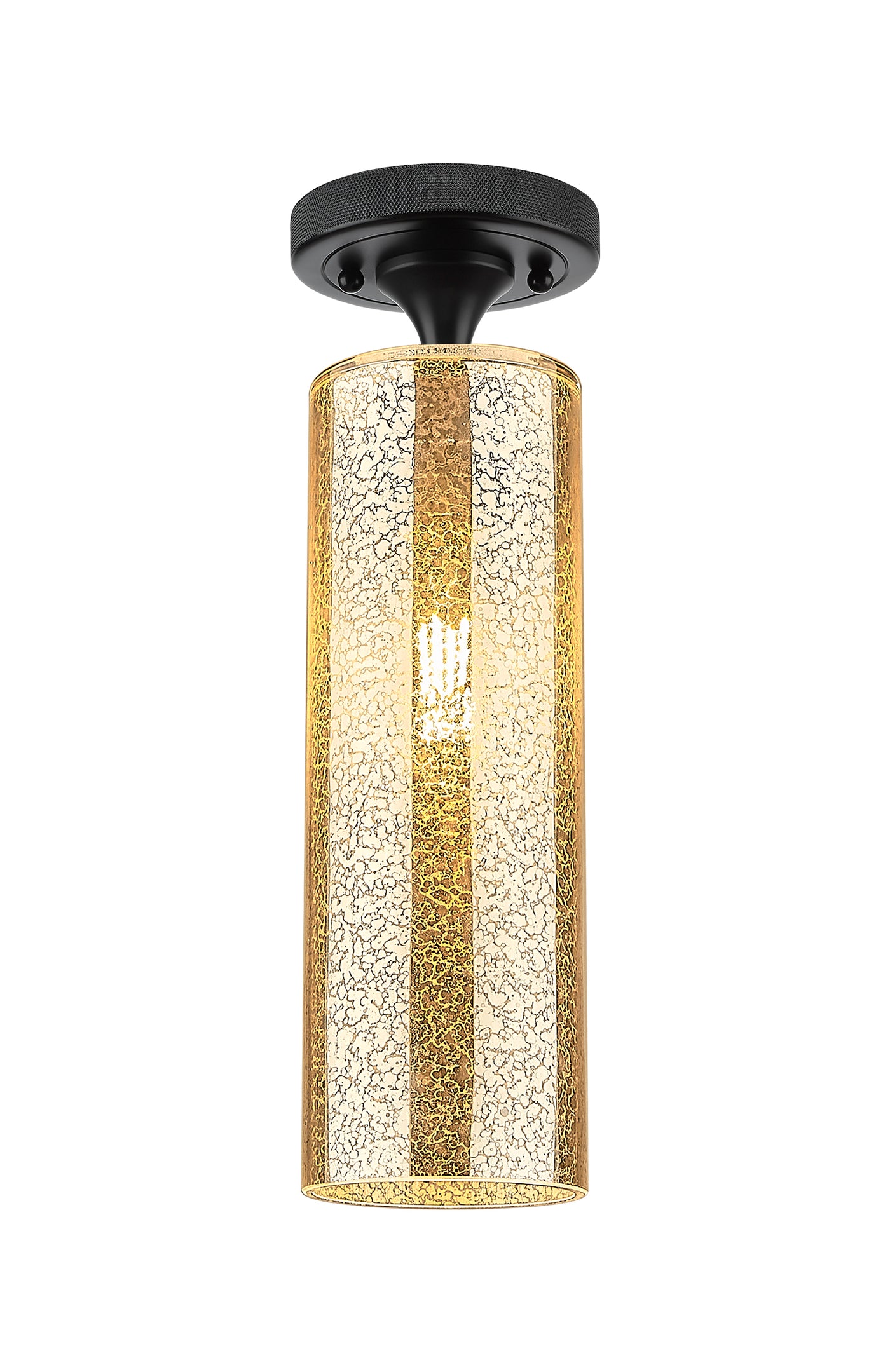 Downtown Flush Mount Satin Nickel Glass