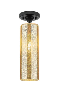 Downtown Flush Mount Satin Nickel Glass