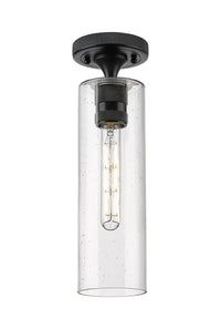 Downtown Flush Mount Satin Nickel Glass