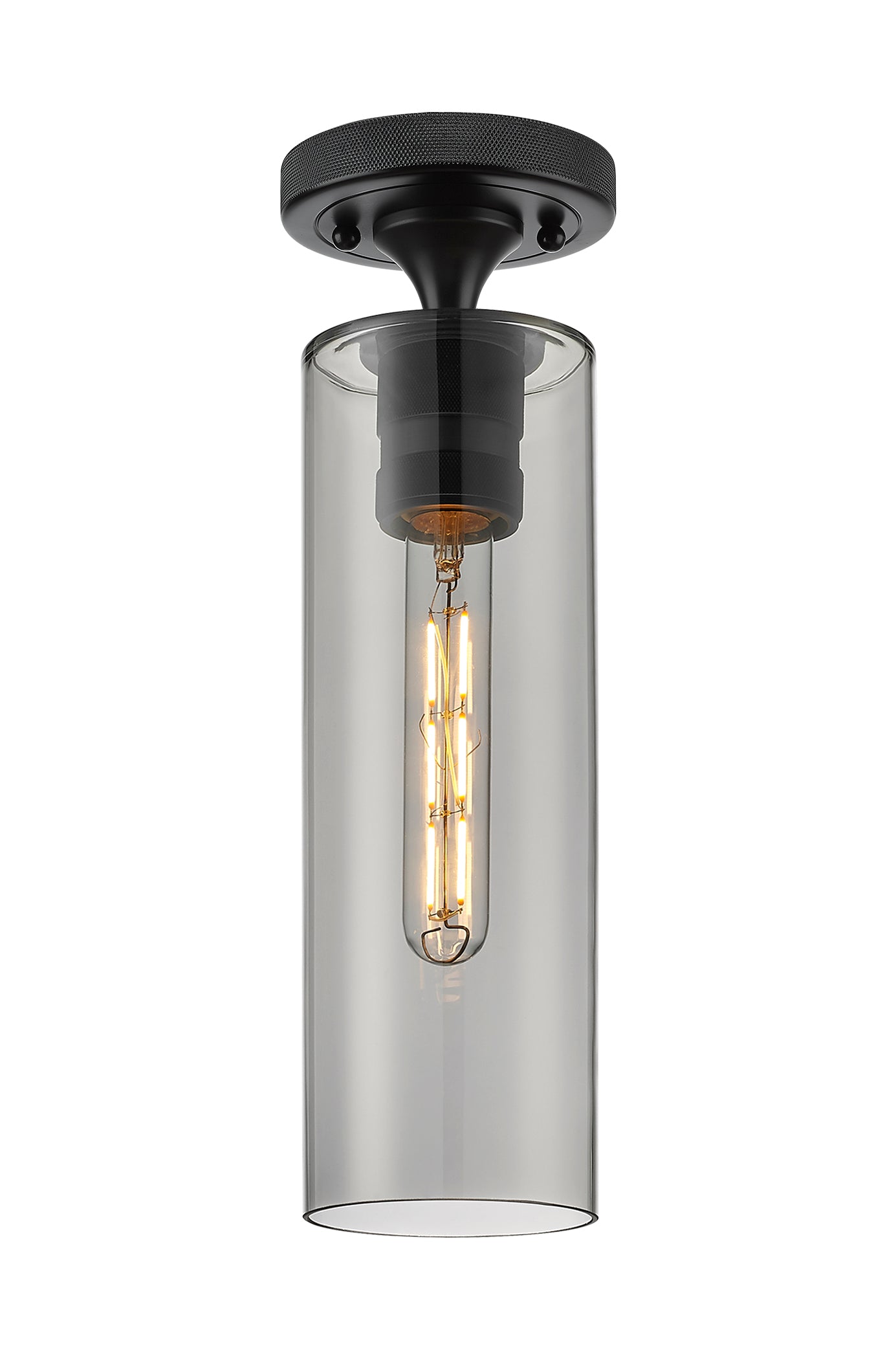 Downtown Flush Mount Satin Nickel Glass