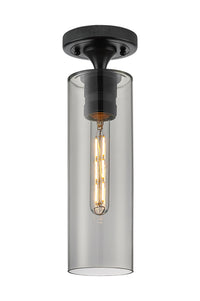 Downtown Flush Mount Satin Nickel Glass