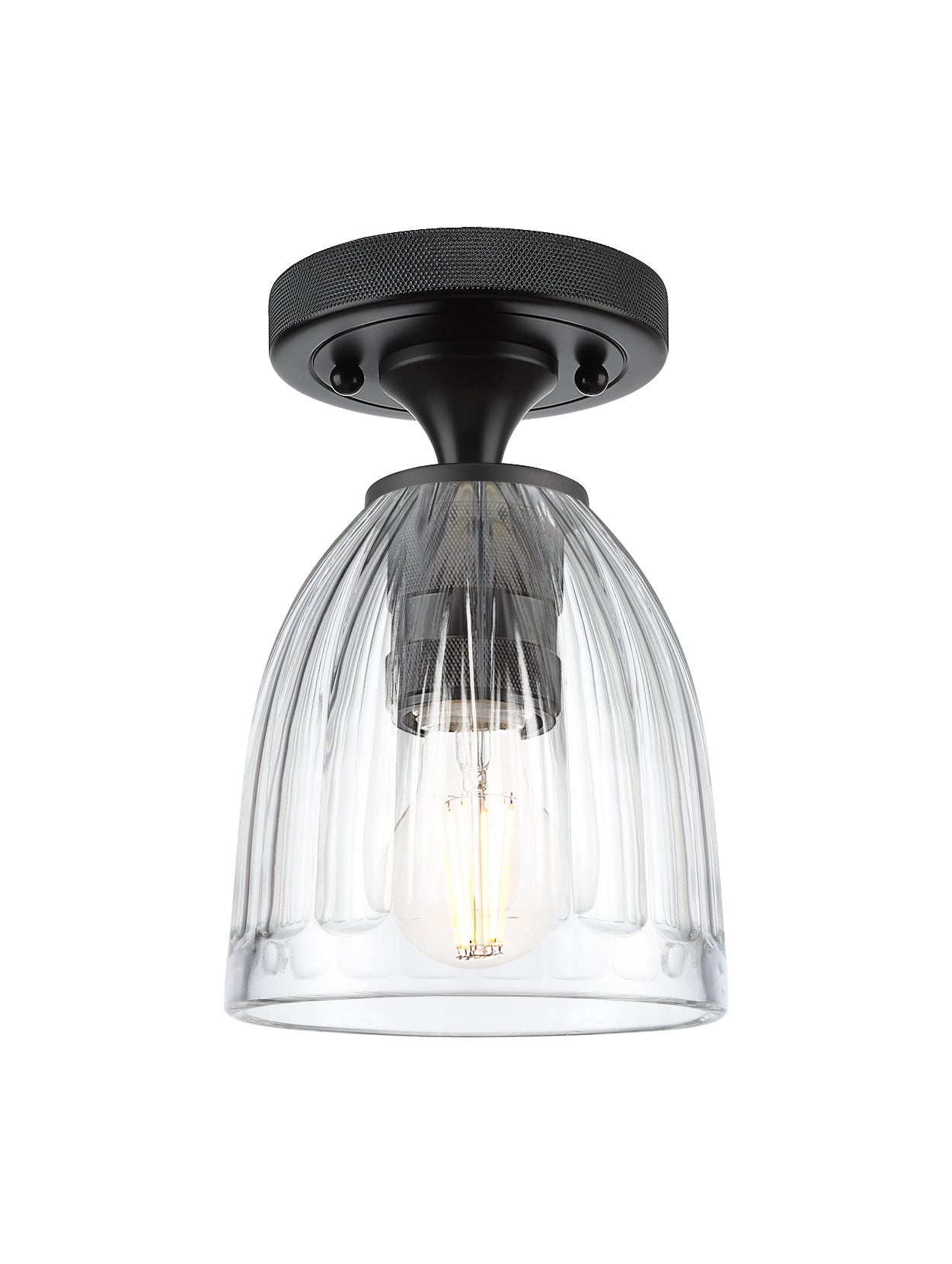 Downtown Flush Mount Satin Nickel Brass