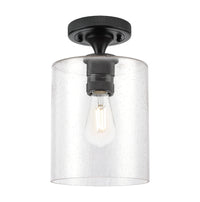 Downtown Flush Mount Satin Nickel Glass