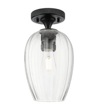 Downtown Flush Mount Satin Nickel Glass