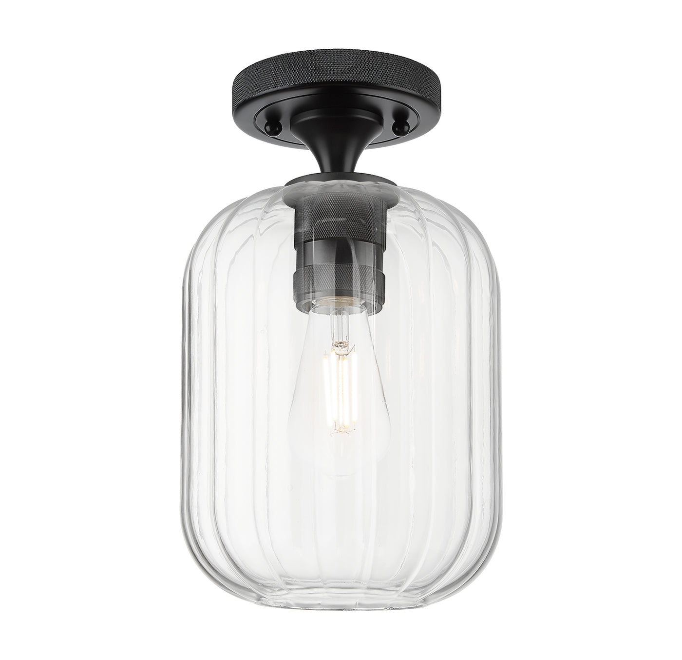 Downtown Flush Mount Satin Nickel Cast Brass