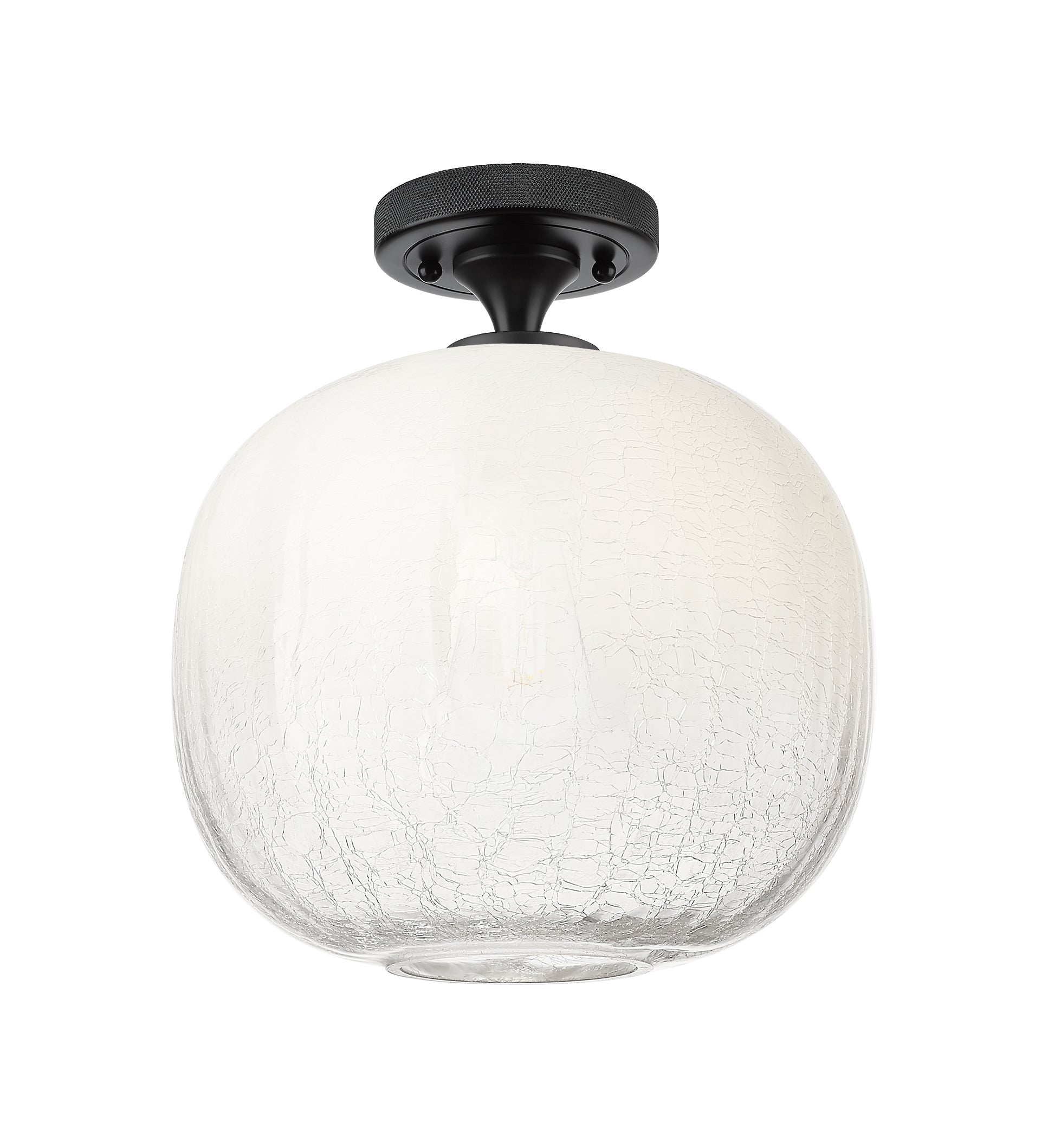 Downtown Flush Mount Satin Nickel Glass