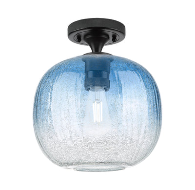 Downtown Flush Mount Satin Nickel Glass