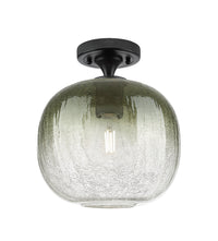 Downtown Flush Mount Satin Nickel Glass