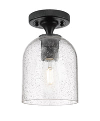 Downtown Flush Mount Satin Nickel Glass