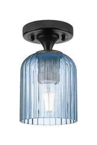 Downtown Flush Mount Satin Nickel Glass