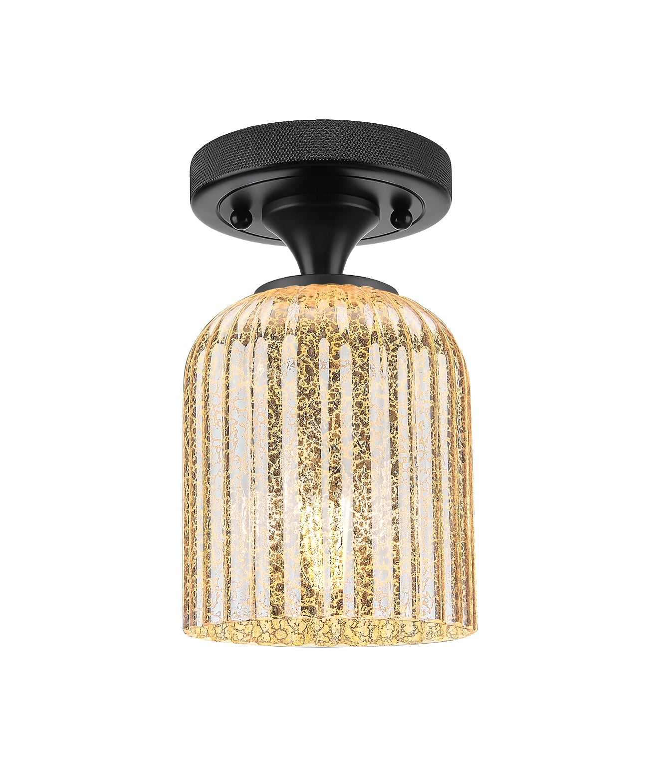 Downtown Flush Mount Satin Nickel Glass