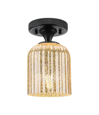 Downtown Flush Mount Satin Nickel Glass