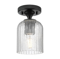 Downtown Flush Mount Satin Nickel Glass