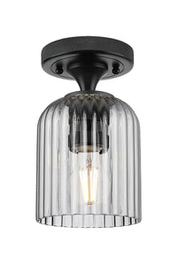 Downtown Flush Mount Satin Nickel Glass