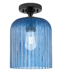 Downtown Flush Mount Satin Nickel Glass