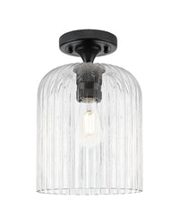 Downtown Flush Mount Satin Nickel Glass