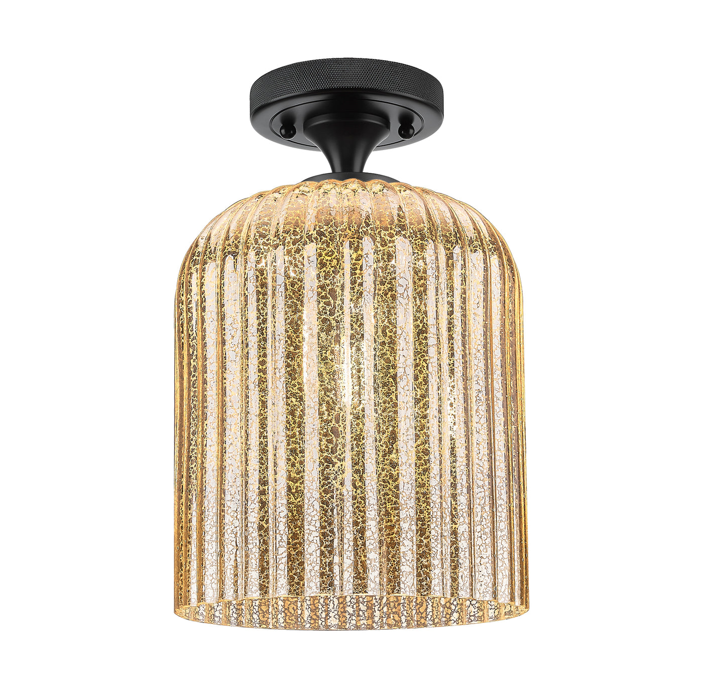 Downtown Flush Mount Satin Nickel Glass