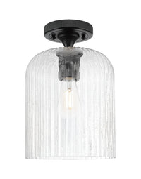 Downtown Flush Mount Satin Nickel Glass