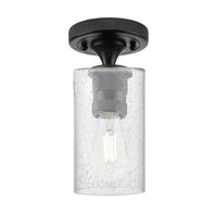 Downtown Flush Mount Satin Nickel Glass