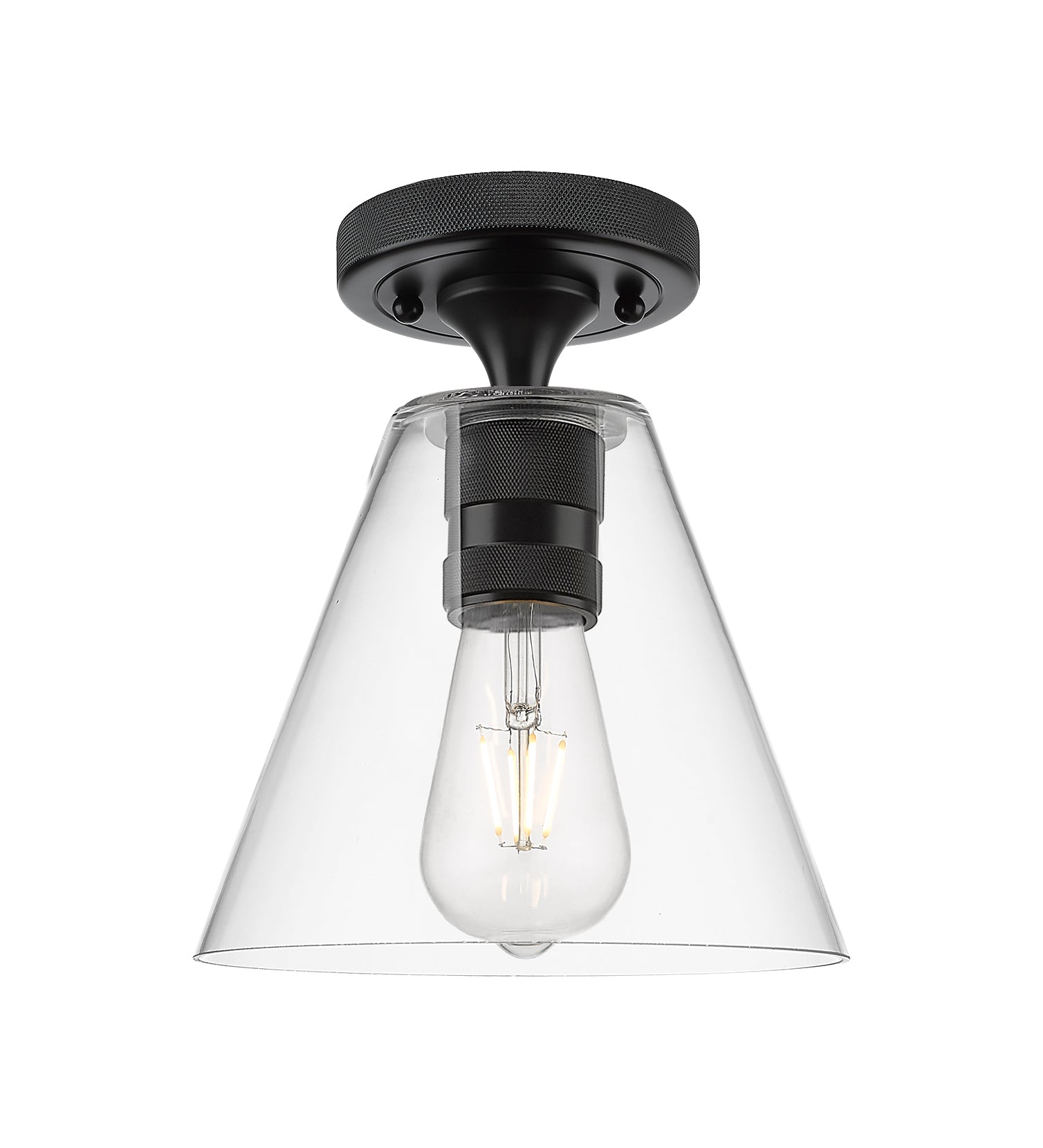 Downtown Flush Mount Satin Nickel Glass