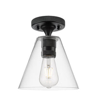 Downtown Flush Mount Satin Nickel Glass