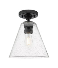 Downtown Flush Mount Satin Nickel Glass