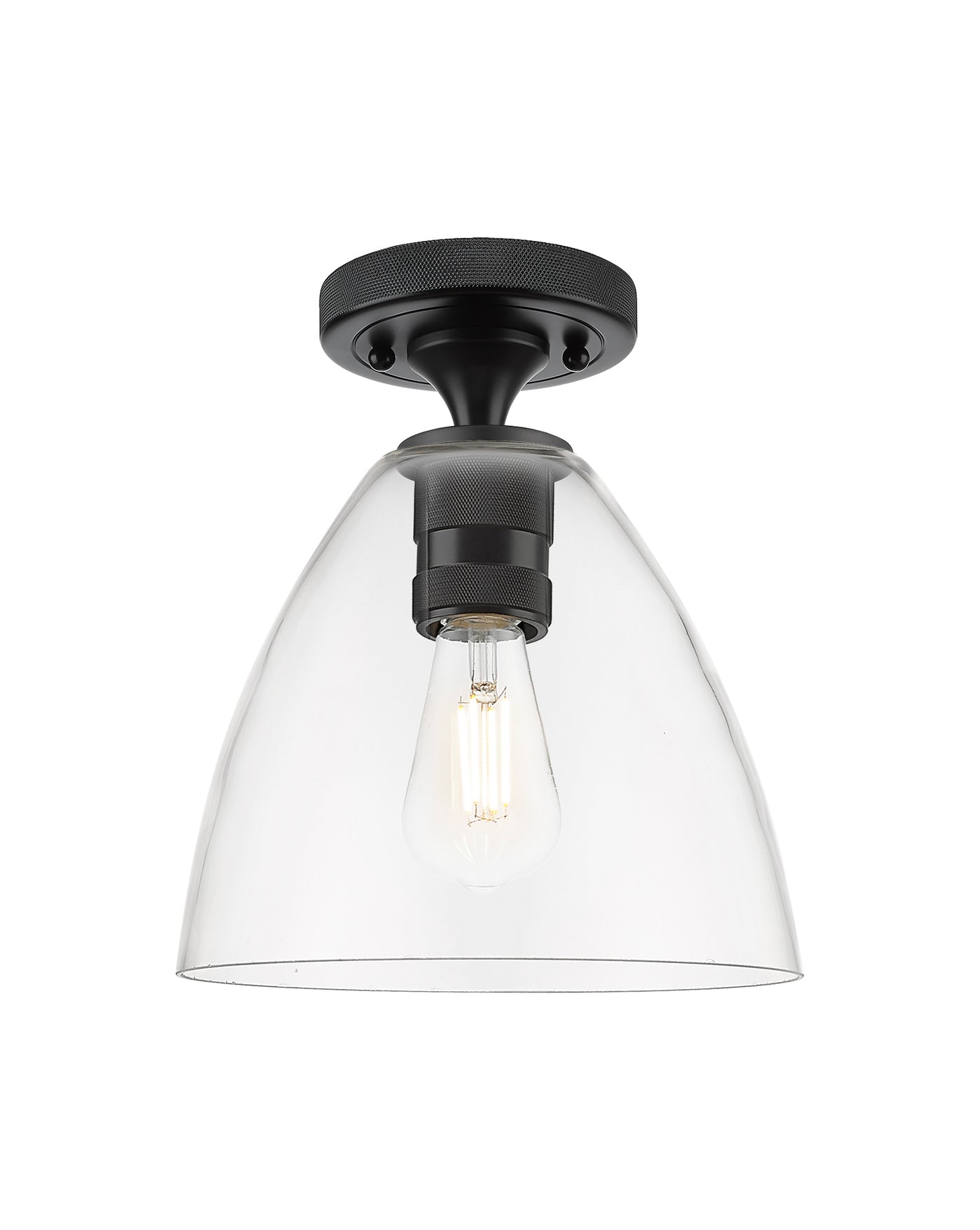 Downtown Flush Mount Satin Nickel Glass