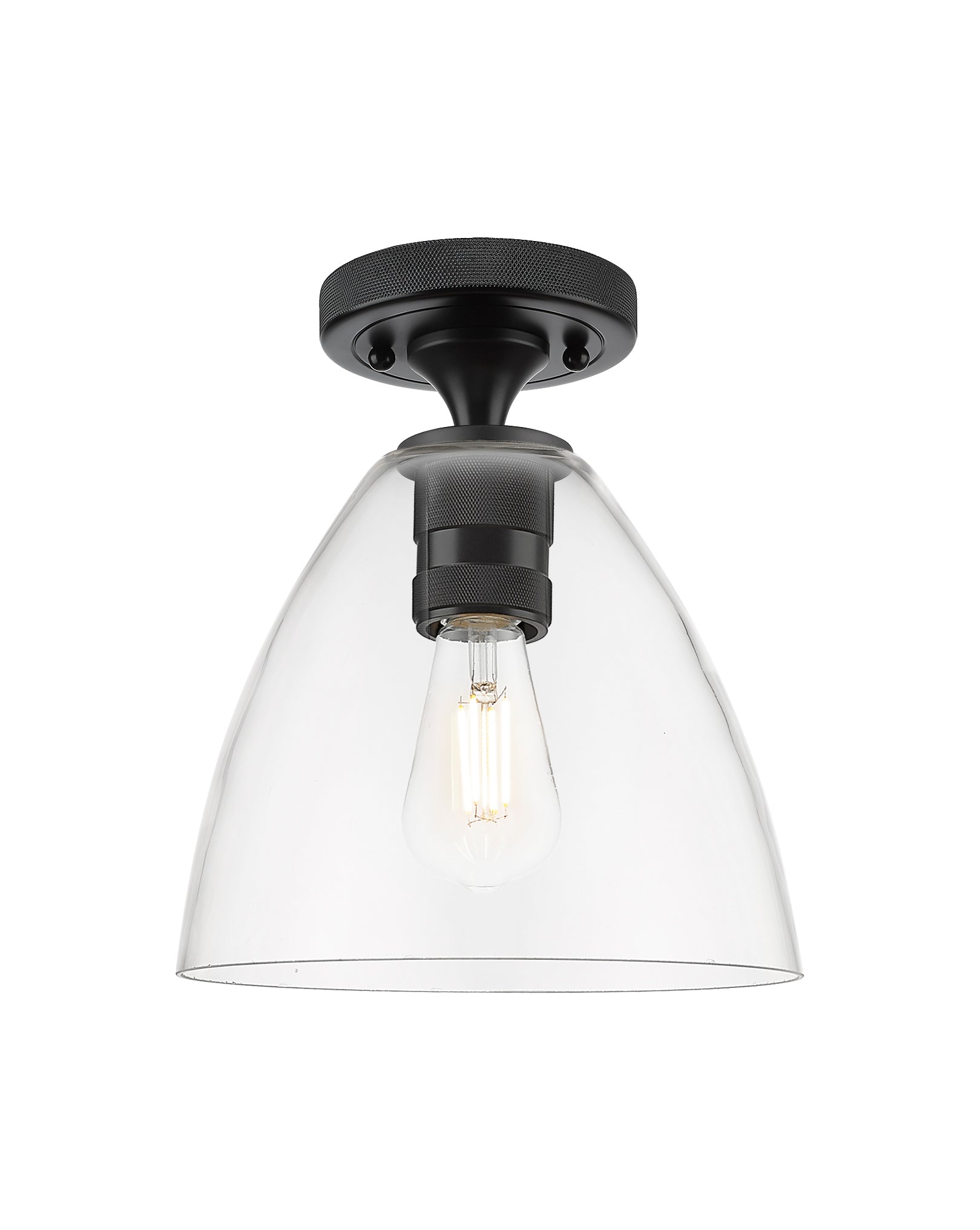 Downtown Flush Mount Satin Nickel Glass