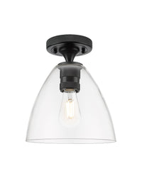 Downtown Flush Mount Satin Nickel Glass