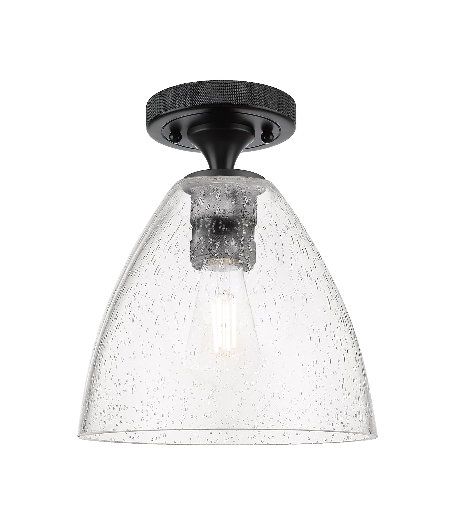 Downtown Flush Mount Satin Nickel Glass