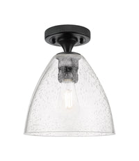 Downtown Flush Mount Satin Nickel Glass