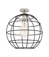 Downtown Flush Mount Satin Nickel Glass