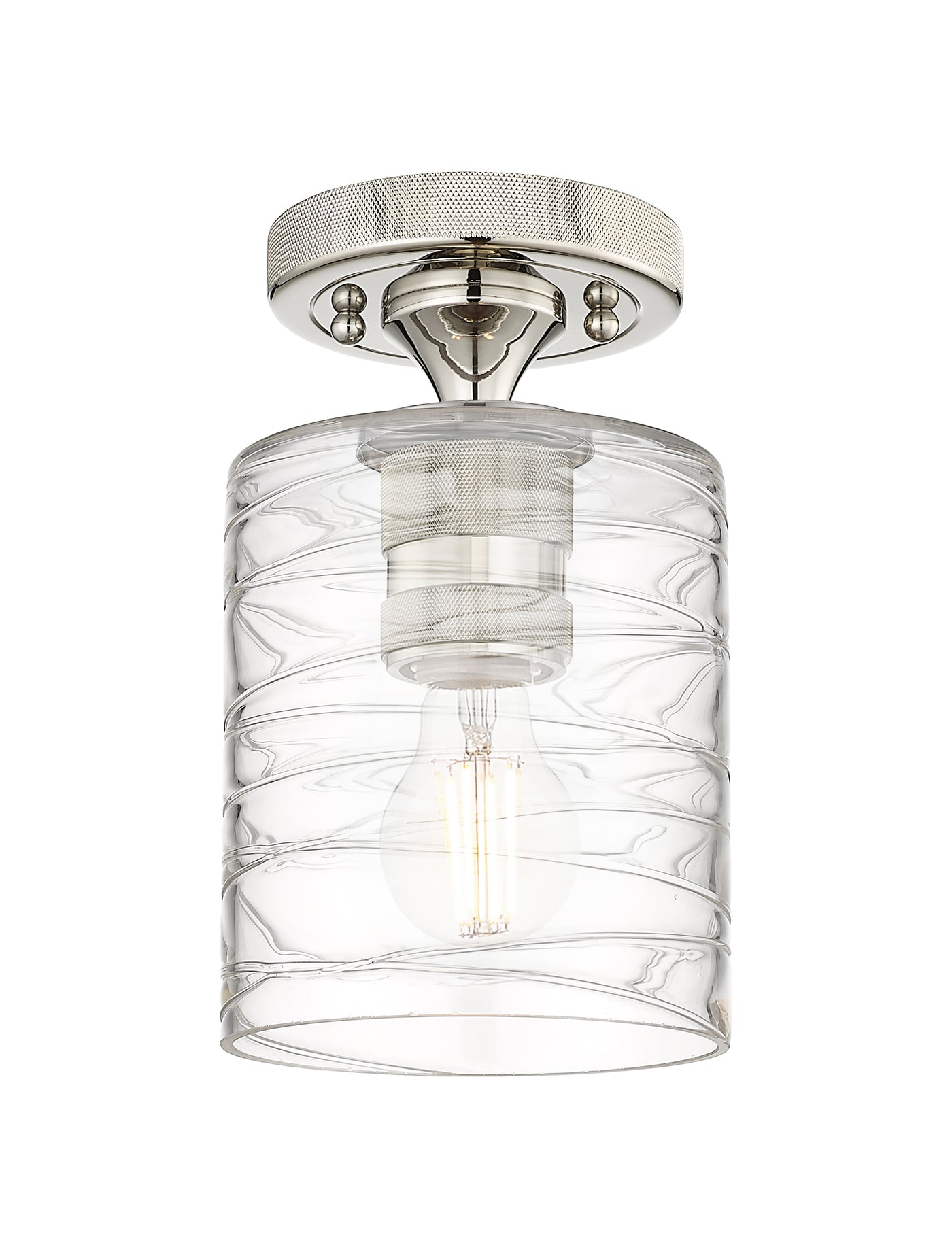 Downtown Flush Mount Satin Nickel Cast Brass