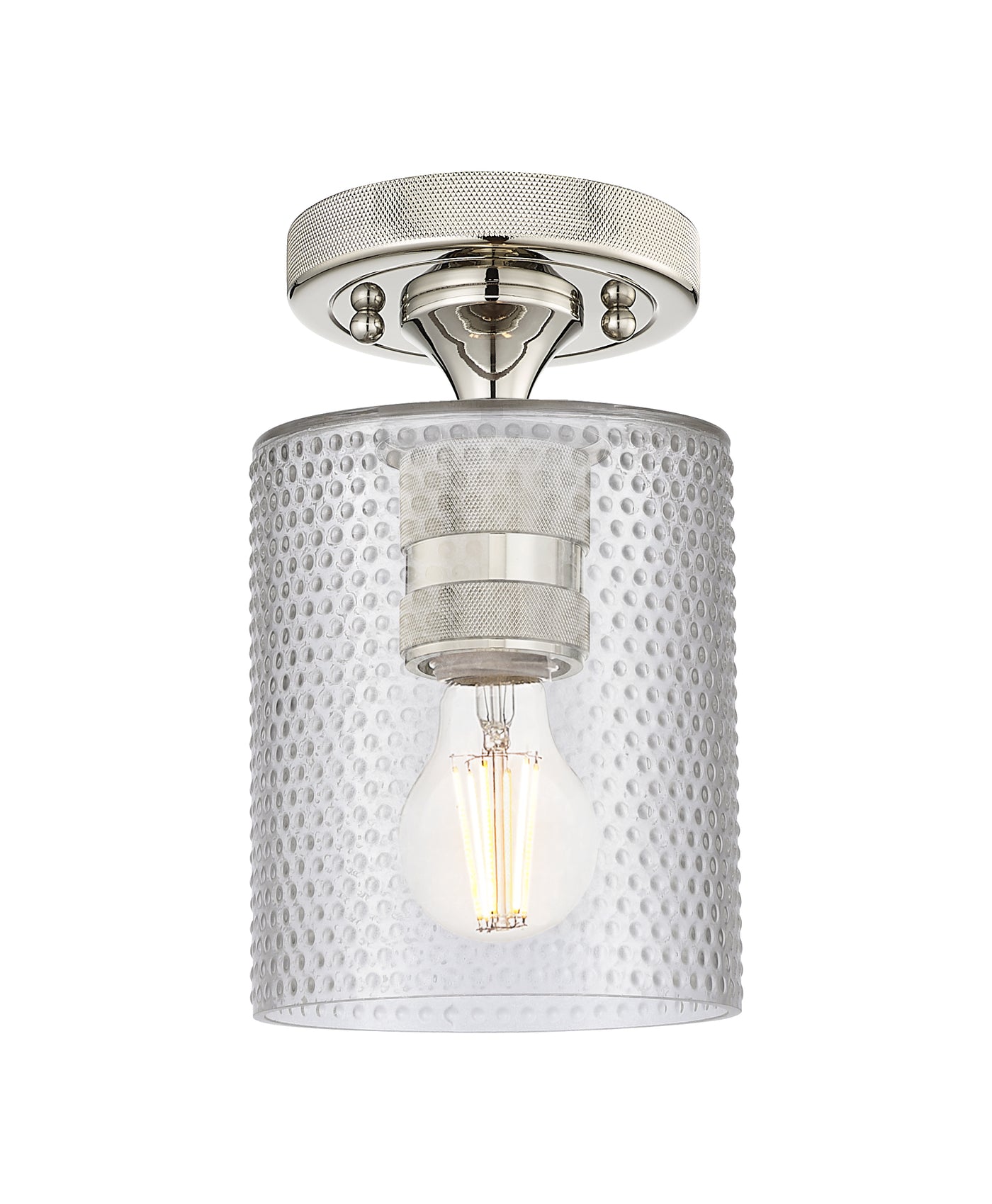 Downtown Flush Mount Satin Nickel Glass