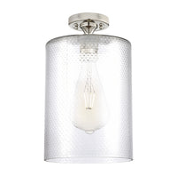 Downtown Flush Mount Satin Nickel Glass