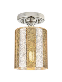 Downtown Flush Mount Satin Nickel Glass