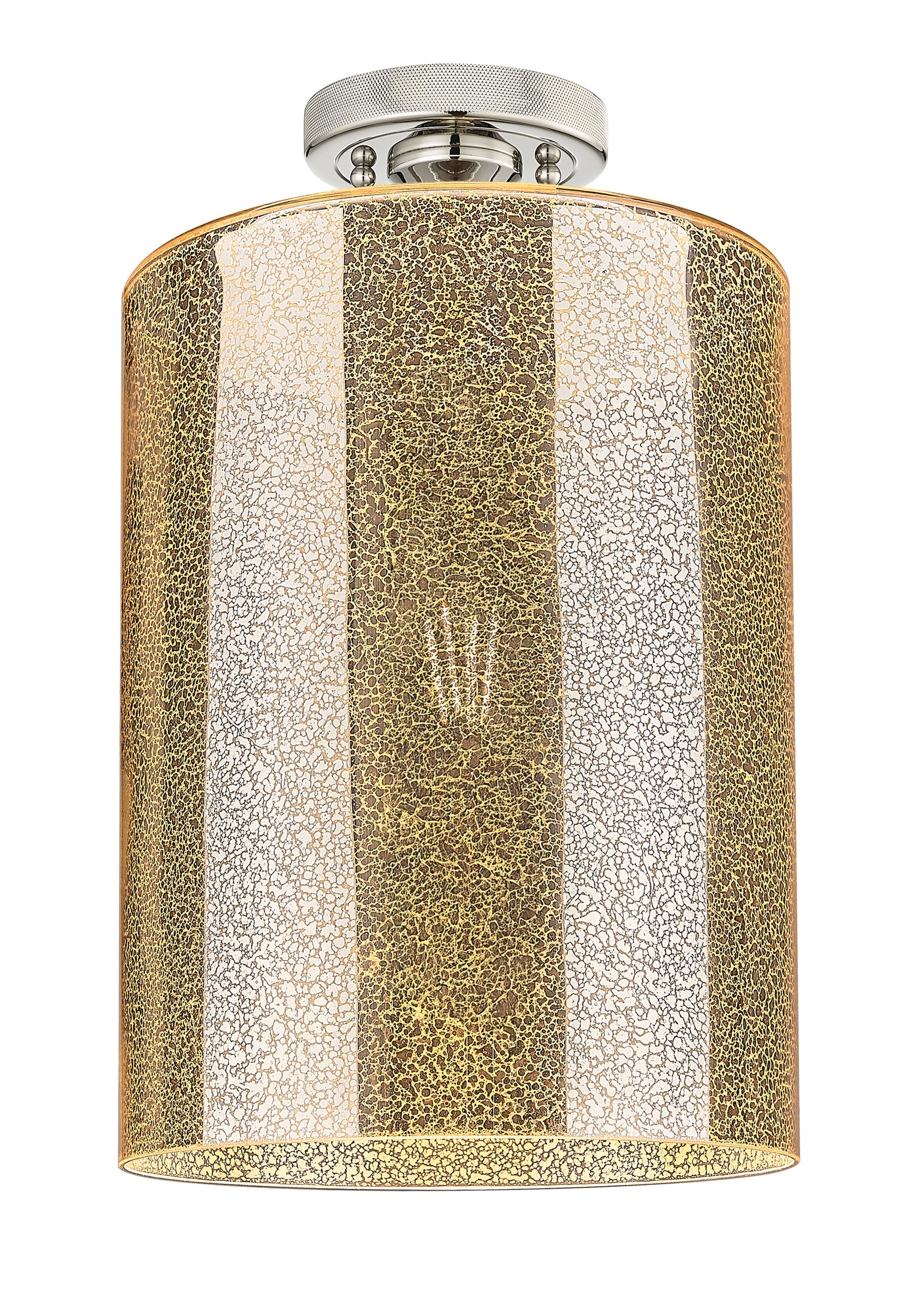 Downtown Flush Mount Satin Nickel Glass