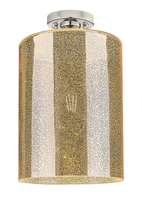 Downtown Flush Mount Satin Nickel Glass
