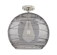 Downtown Flush Mount Satin Nickel Glass