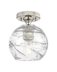 Downtown Flush Mount Satin Nickel Glass