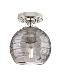 Downtown Flush Mount Satin Nickel Glass