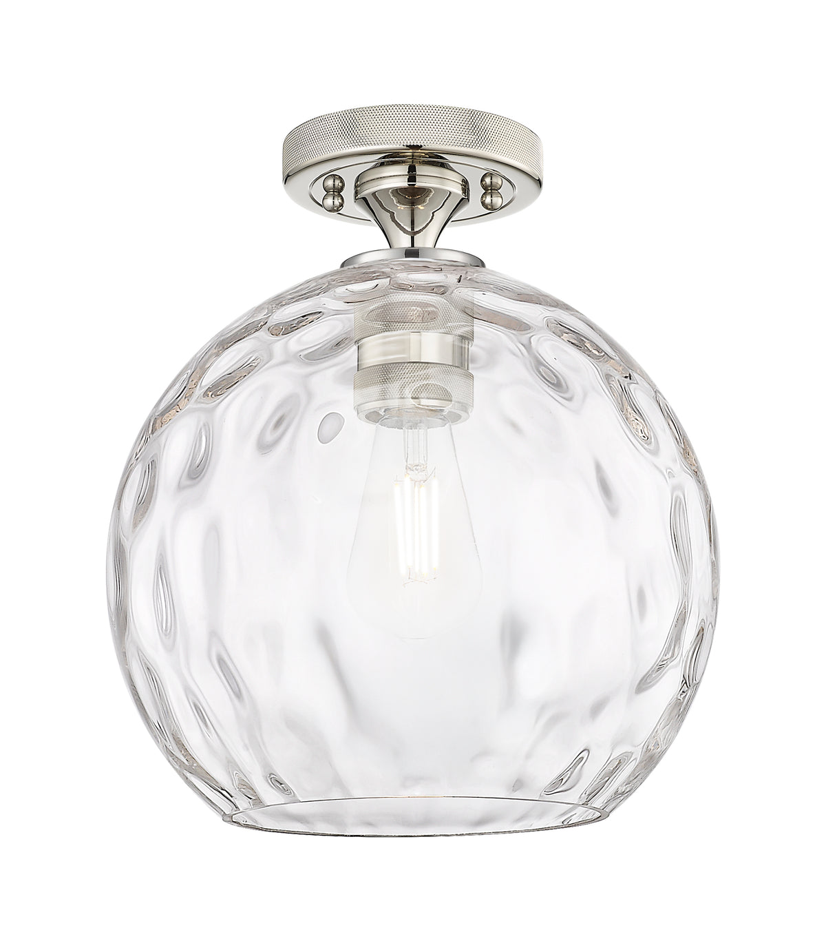 Athens Water Glass 10-Inch 1-Light Semi-Flush Mount 11.25-Inch High