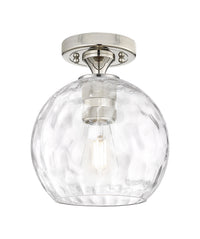 Downtown Flush Mount Satin Nickel Glass