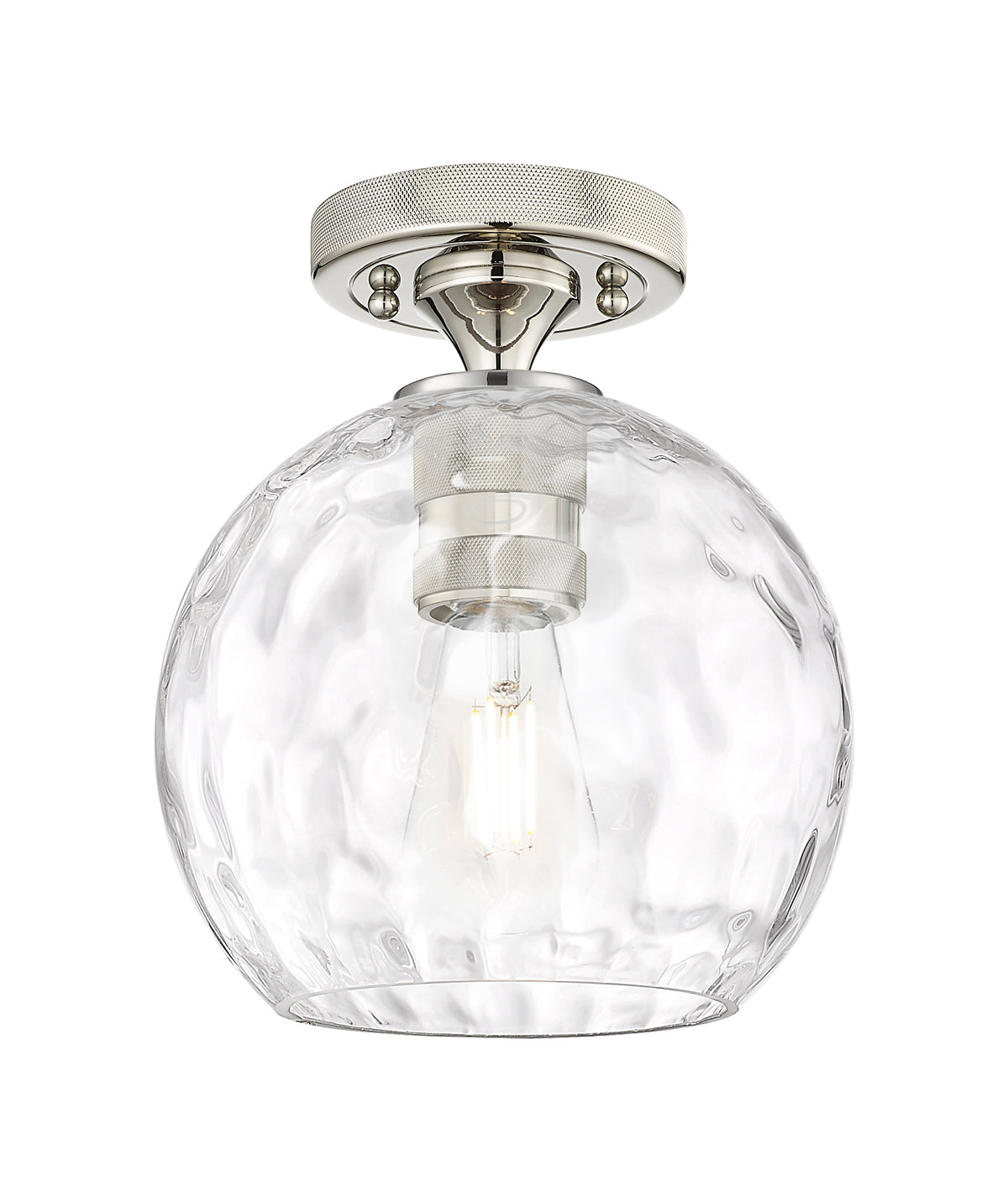 Athens Water Glass 8-Inch 1-Light Semi-Flush Mount 9.5-Inch High