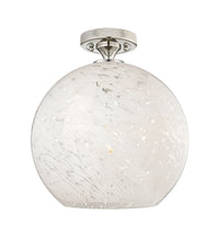 Downtown Flush Mount Satin Nickel Glass