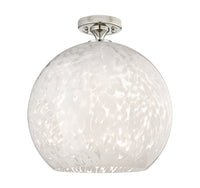 Downtown Flush Mount Satin Nickel Cast Brass