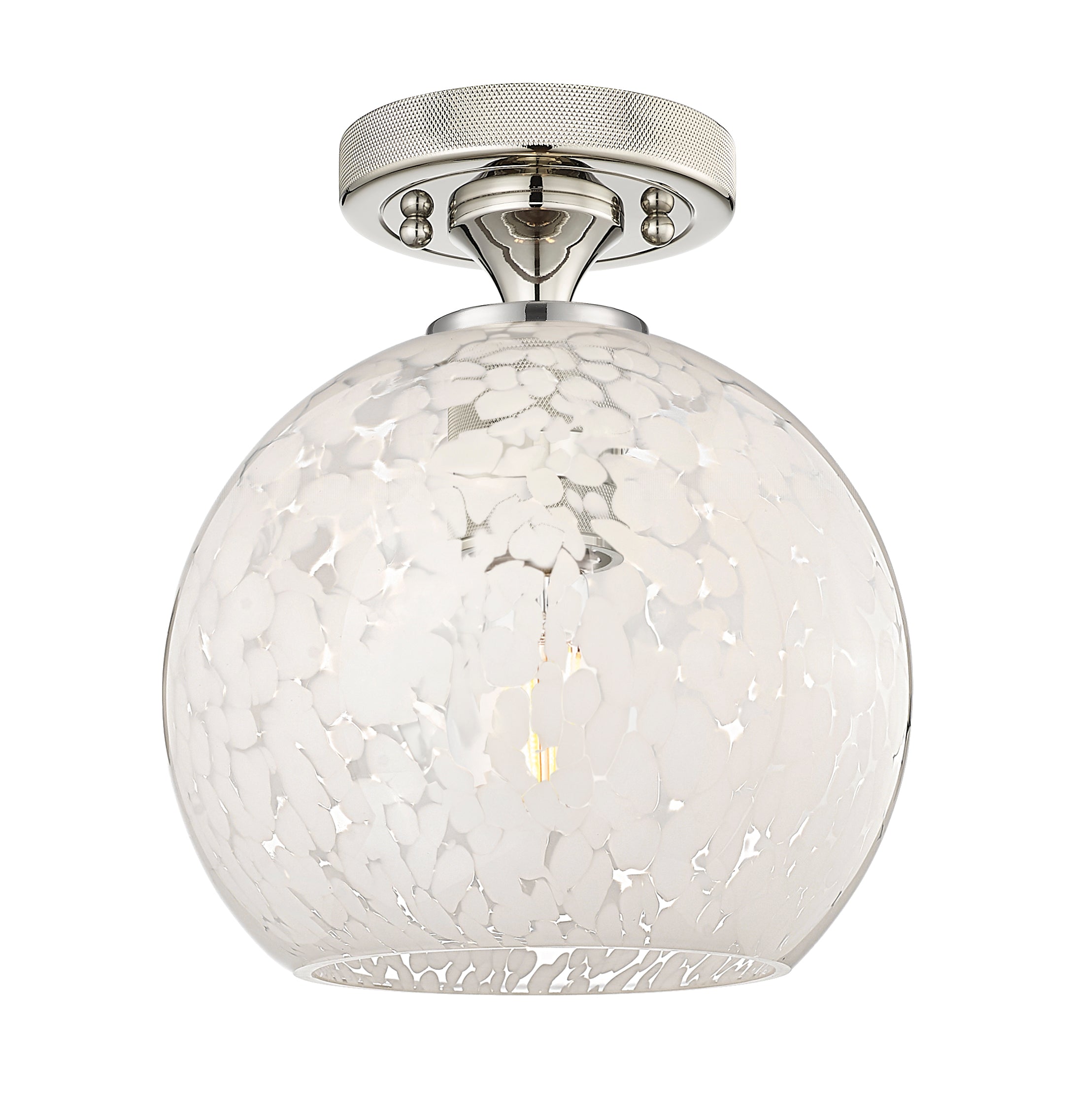 Downtown Flush Mount Satin Nickel Glass