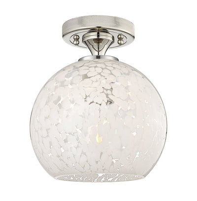 Downtown Flush Mount Satin Nickel Glass